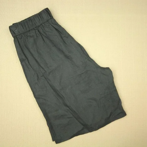 Eileen Fisher Mid Thigh Shorts Women's Size XXS Pull On Graphite Gray Linen NWT